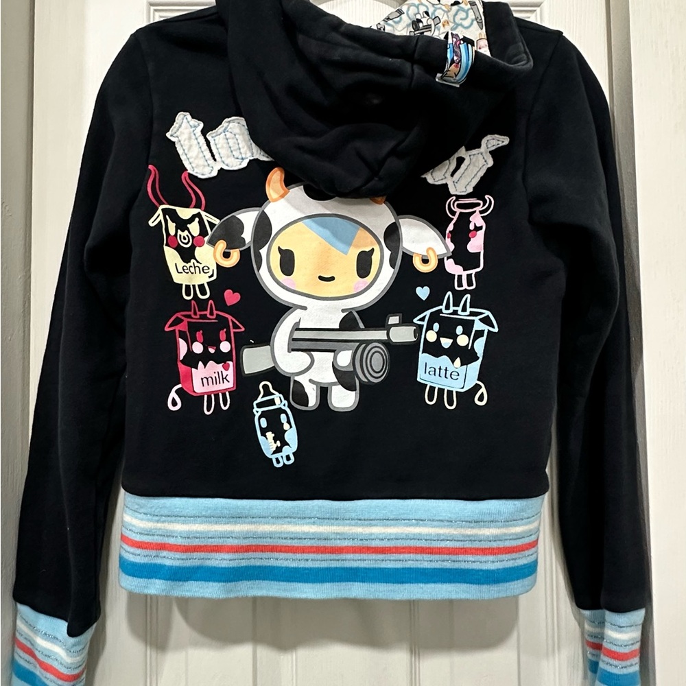 Tokidoki Kids Black Hoodie with Colorful Characters